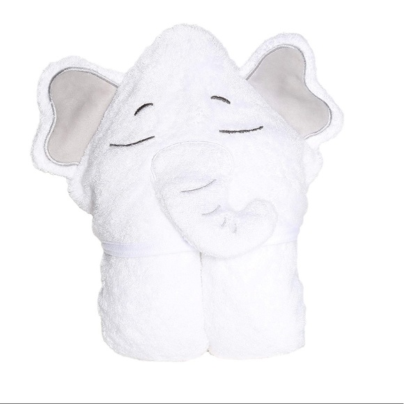 NWOT Cute White Hooded Elephant Baby Towel - Picture 4 of 5